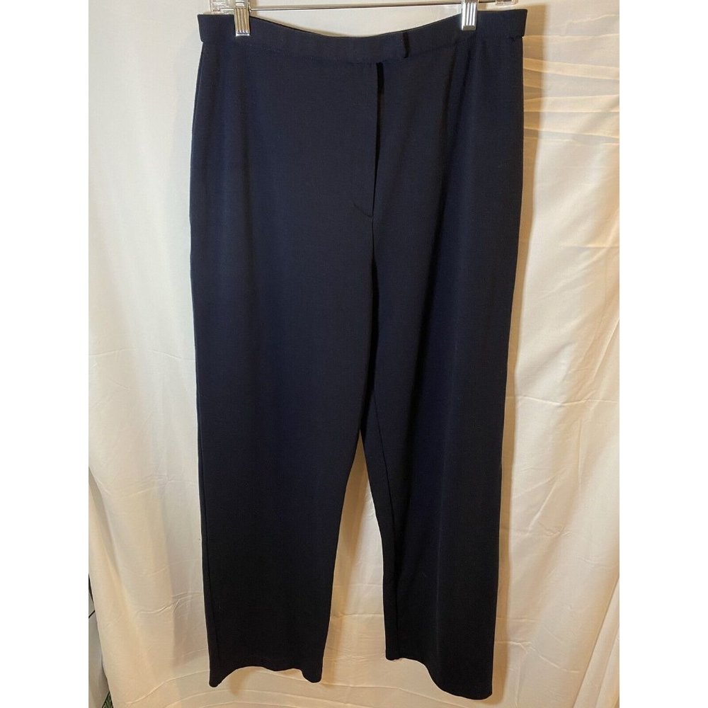 Style and Co Collection Pants Womens Large Black Zipper Front Hook Slacks Ladies